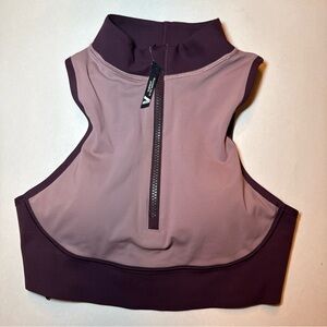 ATHLETA ALLYSON FELIX‎ Front Zip Crop Size S Purple NWOT